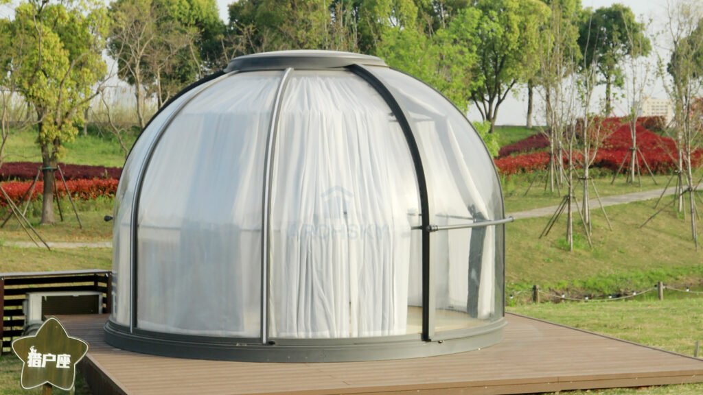 Garden Dome Sunroom with Private Curtains