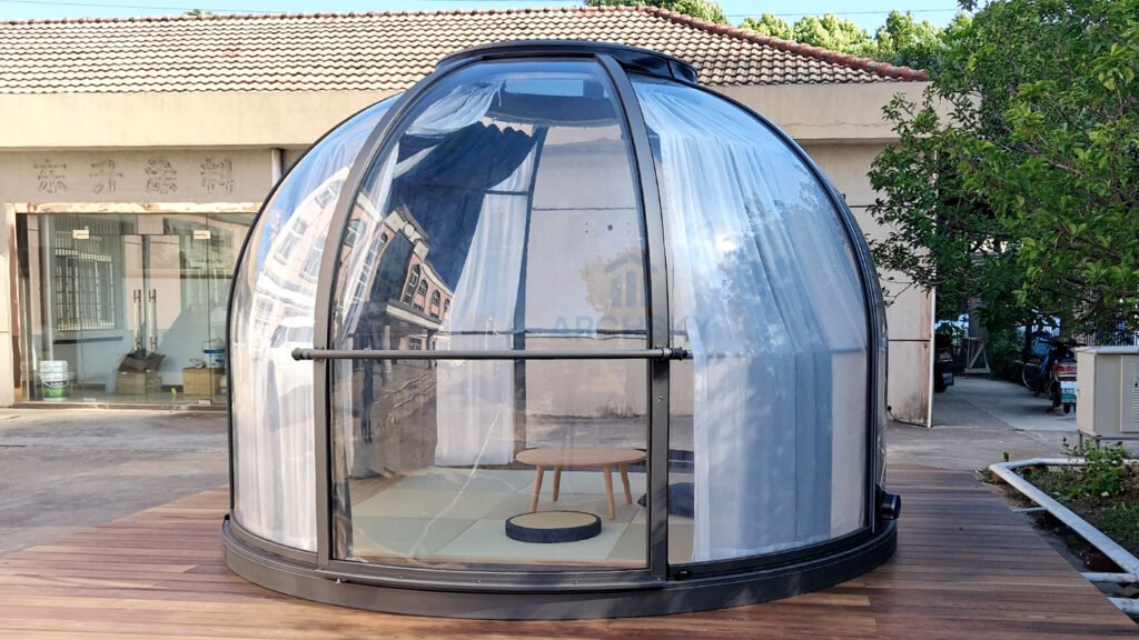 Transparent Dome Sunroom for Relaxing Outdoor Spaces